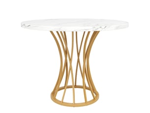 Table à manger 80x80, design moderne élégant table de cuisine, plateau mdf laqué brillant, pieds métal or, hauteur réglable