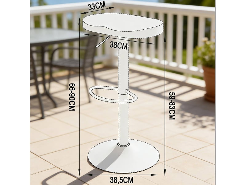 Tabouret de bar pivotant et réglable en hauteur, bois et métal, finition bois - Conforama E