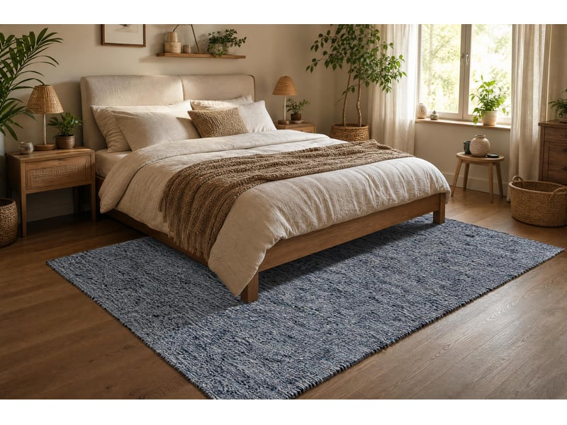  Tapis nepal aqua ii bleus mélange - laine, double face, naturel 60x100 cm  - Conforama E