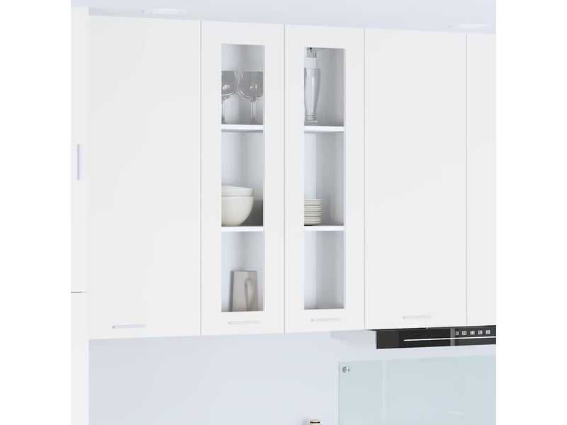  Meuble de rangement cuisine, armoire suspendue blanc 60x31x100cm bois d'ingénierie shl5908  - Conforama B