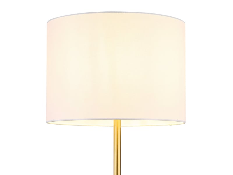  Globo truett lampadaire avec abat-jour en laiton mat et lin blanc, douille e27  - Conforama D