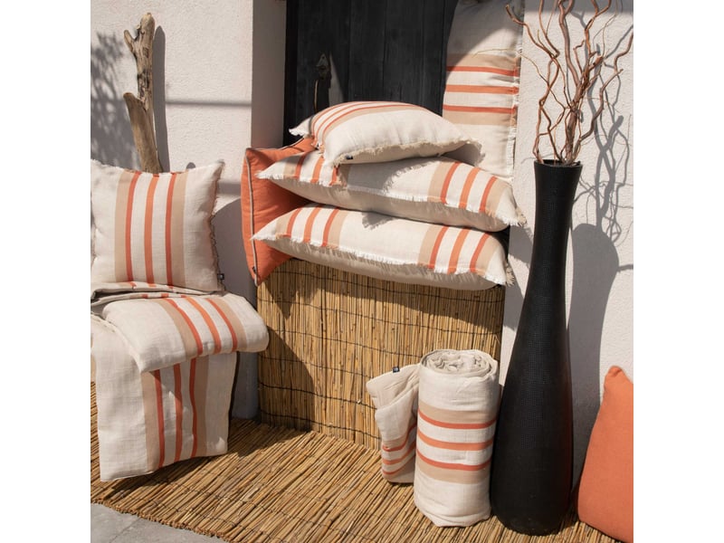 Coussin rayé en lin et coton 50x80 cm  - Conforama B