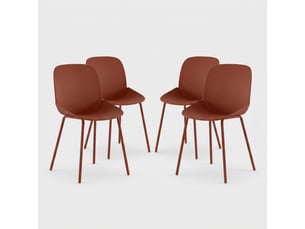 Lot de 4 chaises de salle à manger modernes en polypropylène et métal cassandra - rouiller