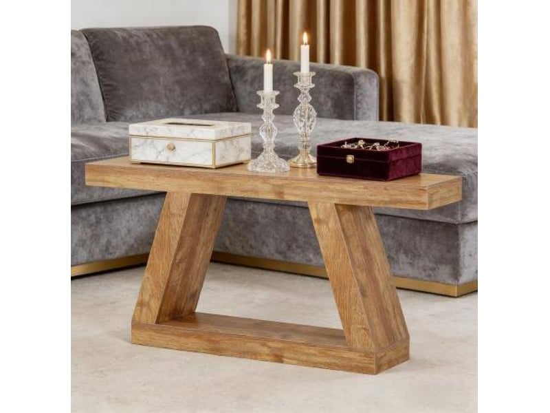  Table console 140x30x80 cm rustique mdf naturel  - Conforama D