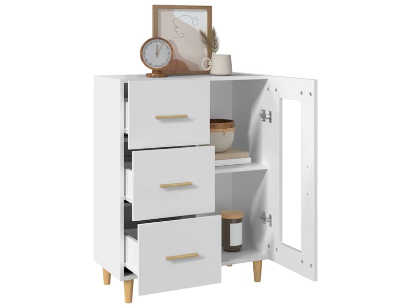  Buffet - bahut - meuble de rangement blanc 69,5x34x90 cm bois d'ingénierie  - Conforama E