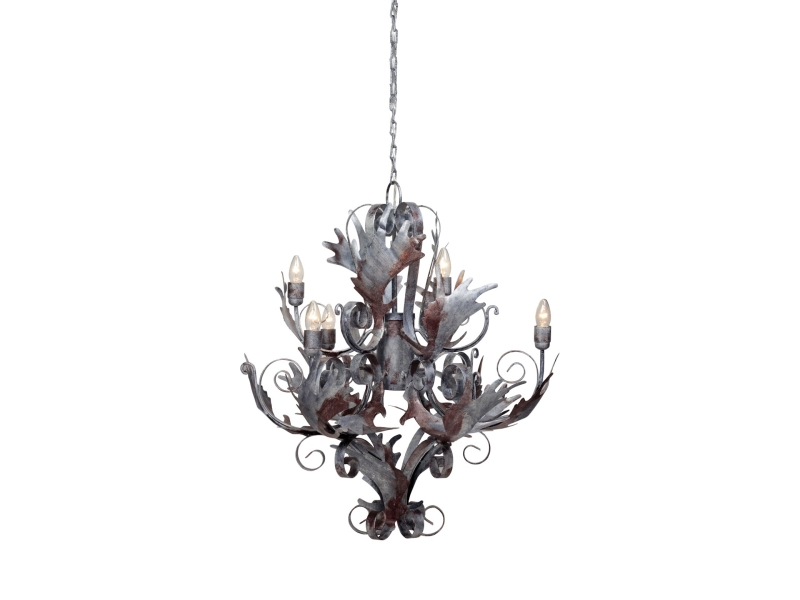  Lustre baroque en métal fly through 81cm argent  - Conforama A