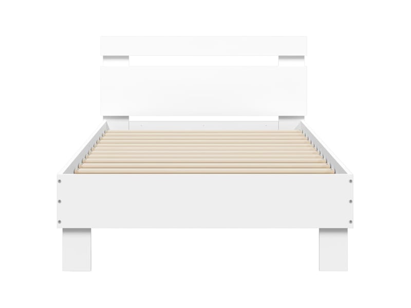  Lit simple- lit adulte -  cadre de lit sans matelas avec tête de lit blanc 90x190 cm  - Conforama D