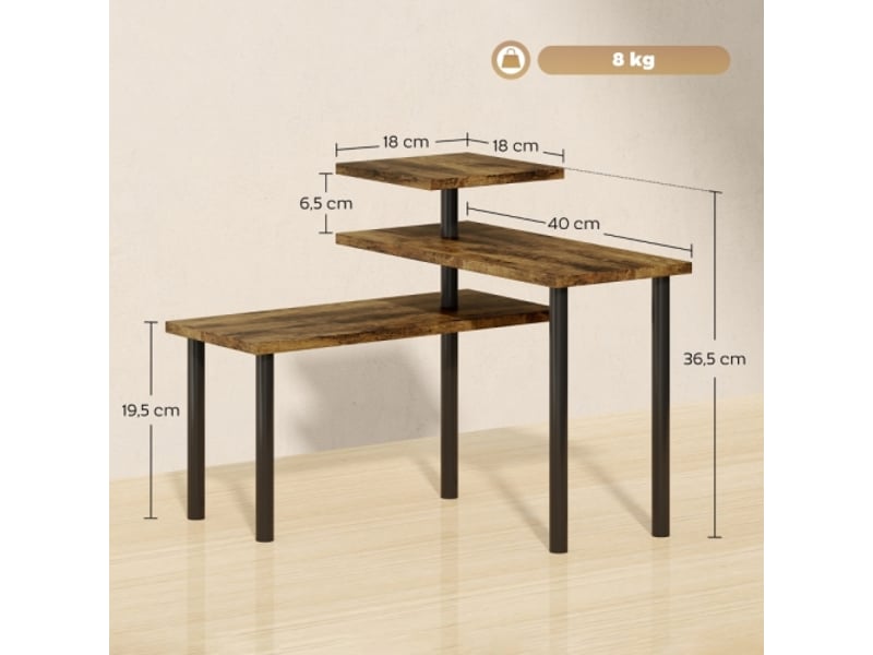  Étagère de cuisine 3 niveaux, rotative, pour micro-ondes, métal, style industriel, 40x18x36,5 cm  - Conforama C