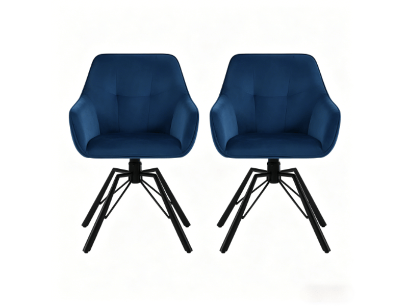 Chaise pivotante de cuisine, grande largeur, dossier rembourré — ensemble de 2 chaises d'appoint - Conforama A