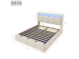 Lit simple 140x200 cm    coloris beige