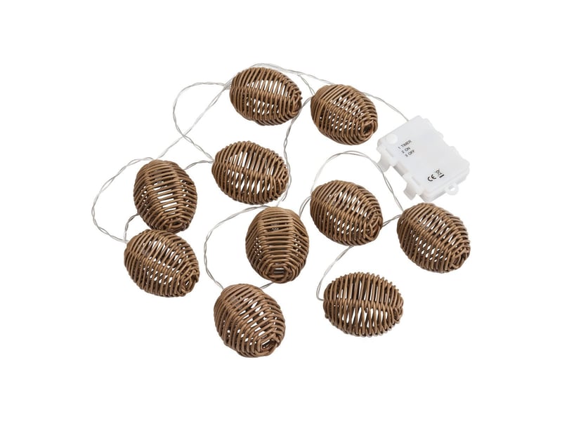 Guirlande extérieure 10 lanternes long.180cm imitation rotin - carmita CARMITA - Conforama D