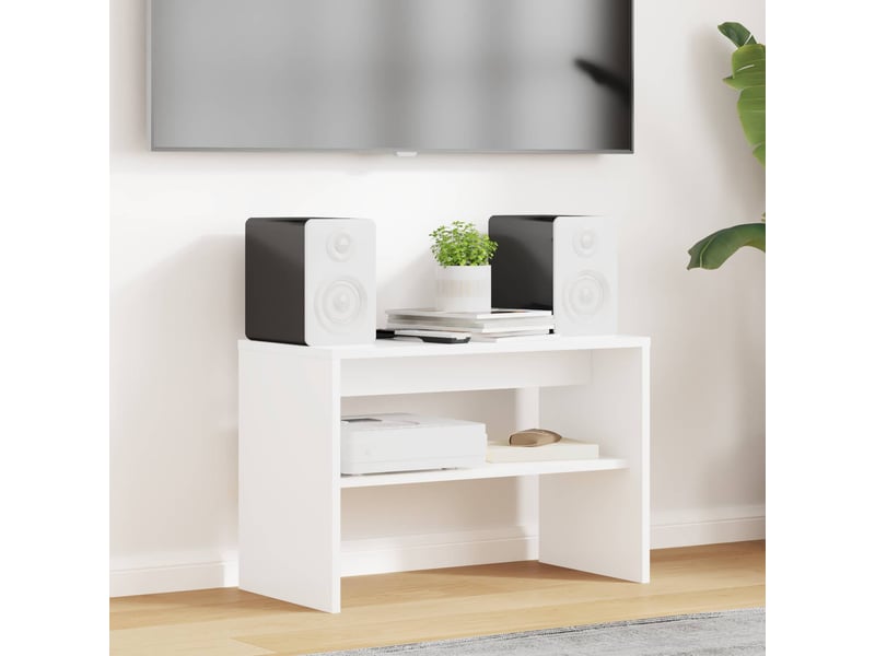  Meuble tv - banc tv - meuble de rangement 60 x 30 x 40 cm blanc bois d'ingénierie  - Conforama B