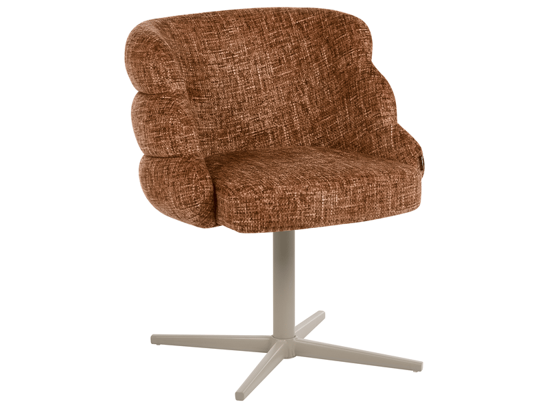 Chaise de salle à manger youngstown tissu marron doré - Conforama A