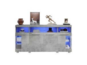 Buffet 2 porte(s) 3 tiroir(s) <strong>OSUPNESSEE</strong> <strong></strong> - 140 cm coloris gris