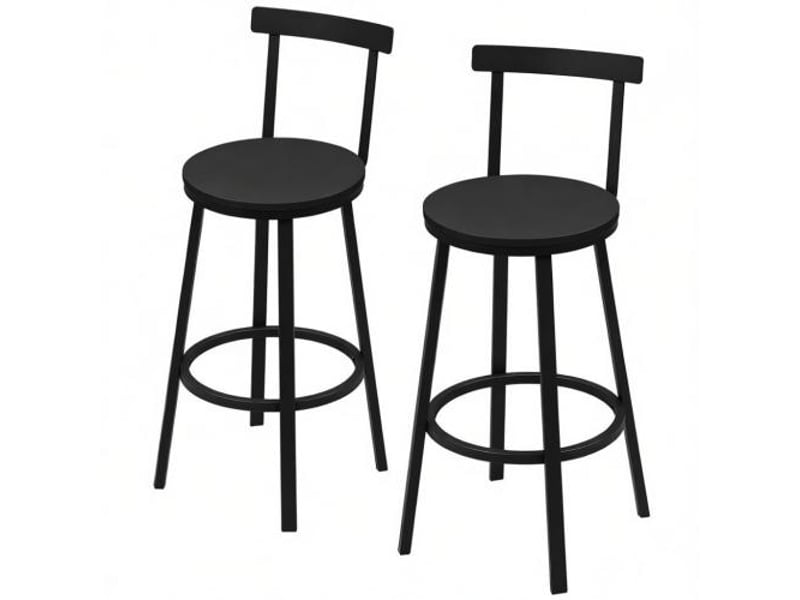  Tabourets de cuisine à dossier incurvé – ensemble 2 pièces, tabourets de bar modernes pour petit-déjeuner  - Conforama A