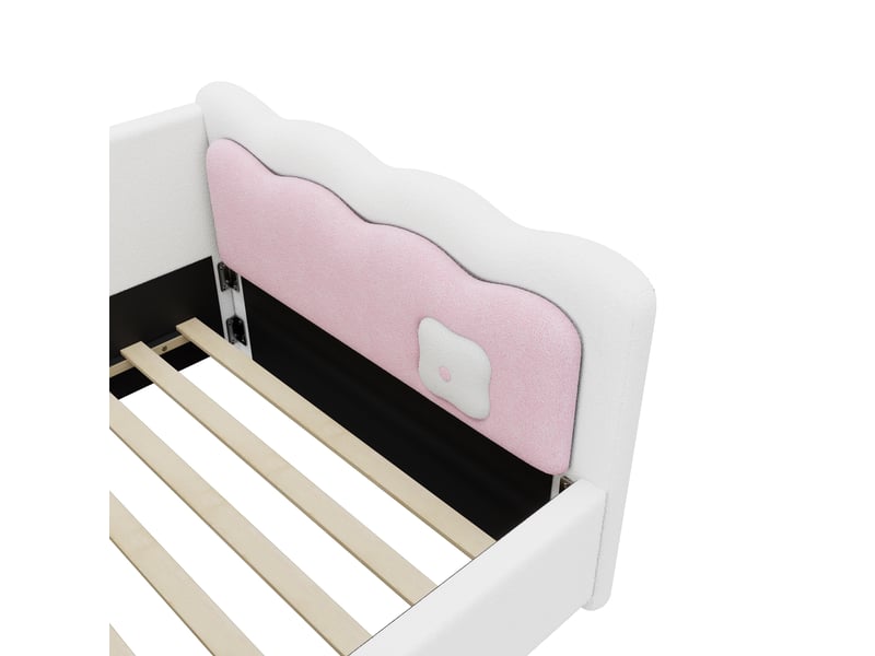  Canapé lit blanc lit de jour 90x200 avec éclairage led réglable et sommier à lattes  - Conforama R