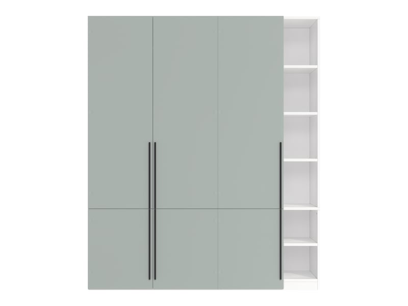  Armoire dressing 160x50x200 cm - 2 tringles - porte-pantalons coulissant - 14 compartiments - moderne - mdf - gris CozyNest - Conforama A