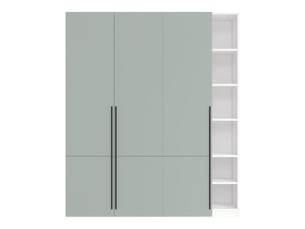 Armoire dressing 160x50x200 cm - 2 tringles - porte-pantalons coulissant - 14 compartiments - moderne - mdf - gris