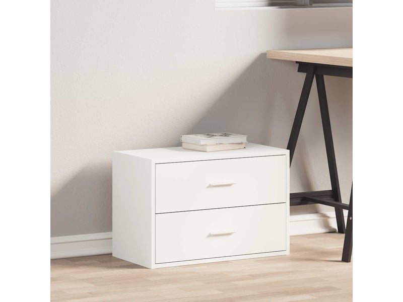 Armoire à tiroirs, commode avec 2 tiroirs blanc 60x31x40 cm bois d'ingénierie  - Conforama C
