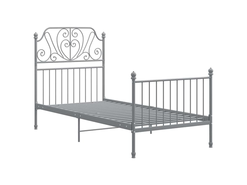  Lit simple- lit adulte -  cadre de lit sans matelas gris métal 100x200 cm  - Conforama A