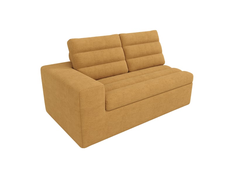 Canapé d’angle modulable en l, orange, design sans cadre en tissu chenille, sans montage, modulable - Conforama E