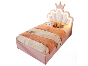Lit avec rangement 90x200 cm WISHDOR   coloris rose