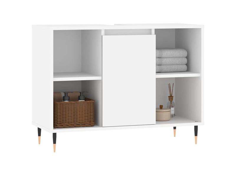  Armoire de salle de bain, meuble de rangement blanc 80x33x60 cm bois d'ingénierie shl2328  - Conforama C