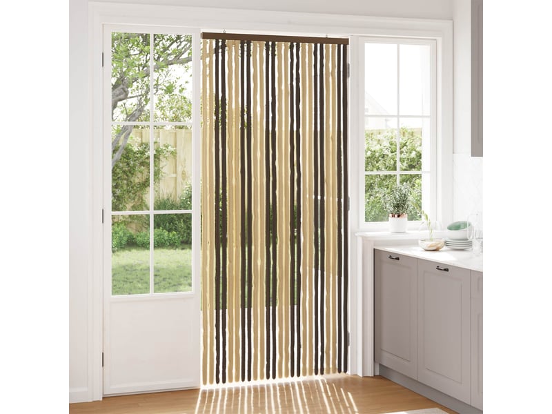  Rideau anti-insectes, moustiquaire en chenille marron foncé et beige cf43479  - Conforama B