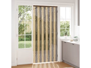 Rideau anti-insectes, moustiquaire en chenille marron foncé et beige cf43479