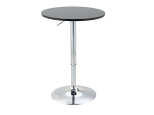 Table de bar ronde réglable en hauteur avec plateau pivotant - pied métal, mdf noir ø61 × 70-90 cm
