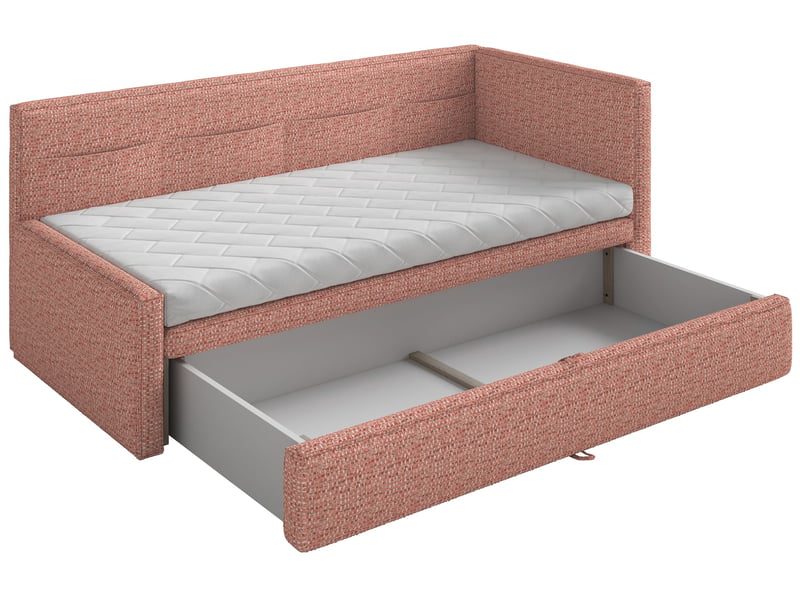 Selsey nesmi - lit rembourré - 90x200 cm - tissu tressé rose Nesmi - Conforama E
