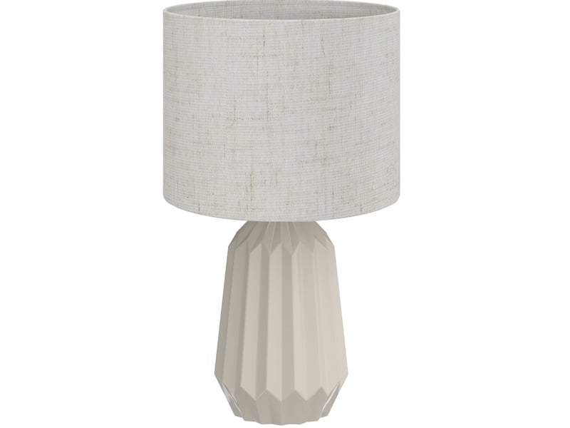  Lampe de table 22 x 22 x 39 cm beige en céramique, abat-jour en lin, interrupteur à bascule, douille e27  - Conforama A