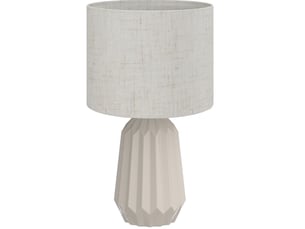 Lampe de table 22 x 22 x 39 cm beige en céramique, abat-jour en lin, interrupteur à bascule, douille e27