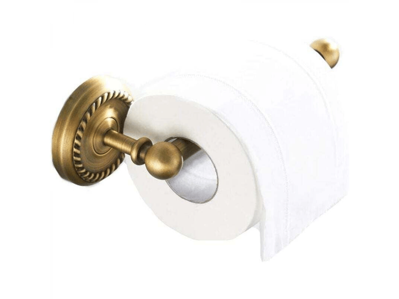  Porte-papier toilette mural laiton antique support de rouleau de salle de bain rétro porte-rouleau de papier wc avec support pour téléphone  - Conforama A