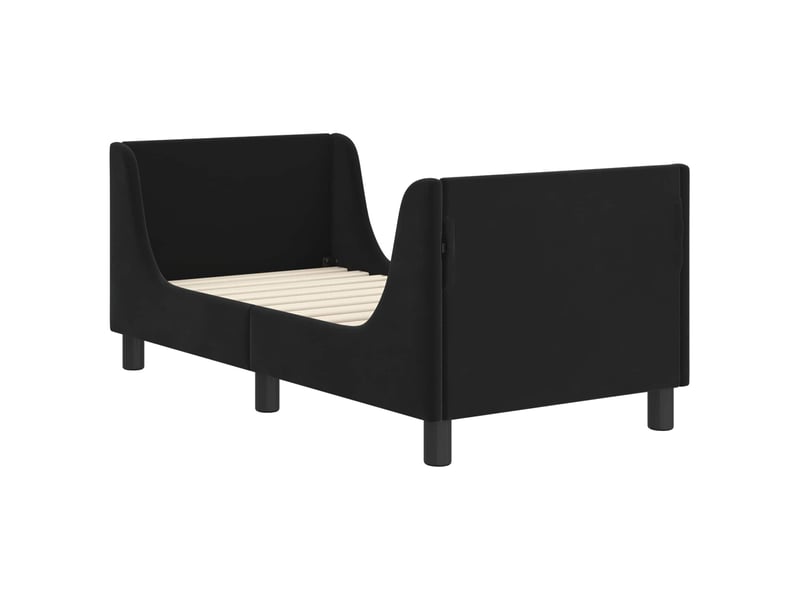  Lit simple- lit adulte -  cadre de lit pour tout-petit avec tête de lit noir 70 x 140 cm  - Conforama C