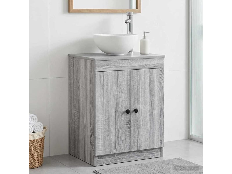  Armoire de salle de bain, meuble de rangement sonoma gris 54x41x70 cm shl8933  - Conforama B