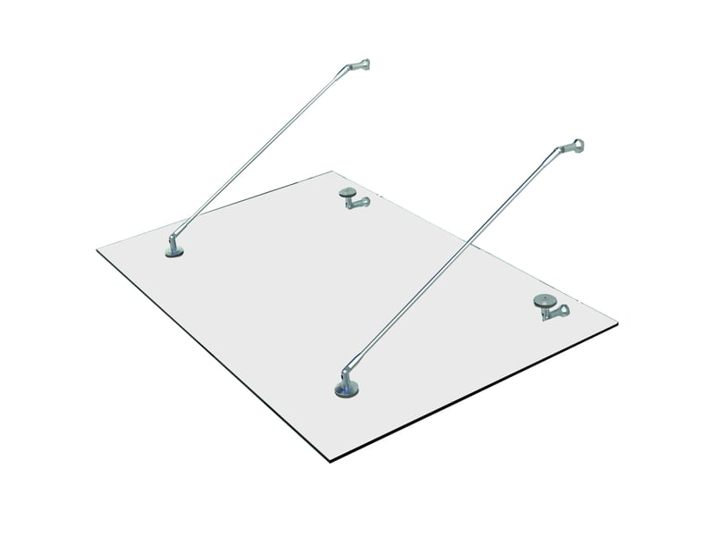  Auvent en verre, marquise de porte, verre trempé, acier inoxydable 304, verre clair, 150 x 90 cm  - Conforama A
