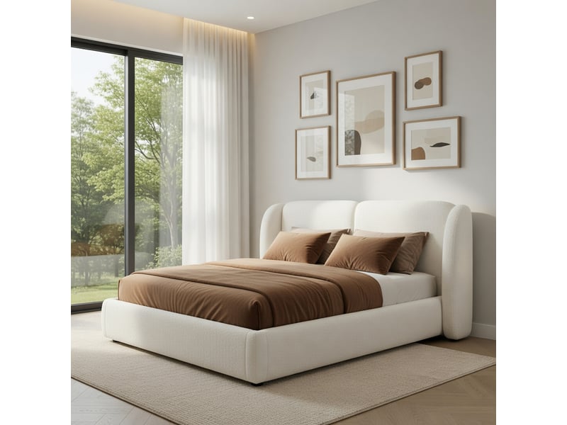  Lit d'enfant 90 × 200 cm, en forme de maison, équipé de barrières de sécurité surélevées, blanc  - Conforama B