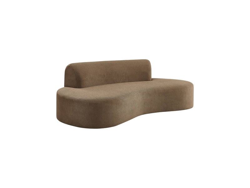  Canapé compressé virgule organique 3 places tissu chenille marron - curv  - Conforama A