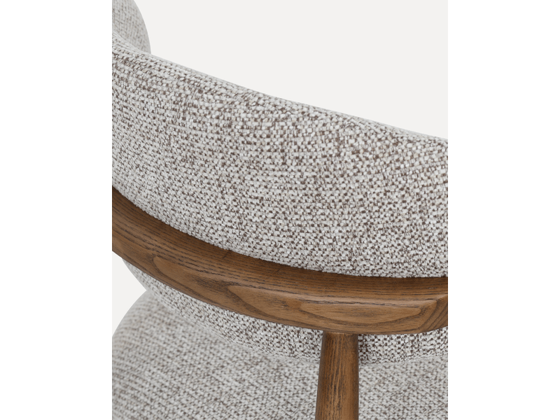  Chaise de salle à manger - chaise en bois daisy noyer argile, 54 x 54.5 x 82 cm, tissu, mousse, bois massif  - Conforama R