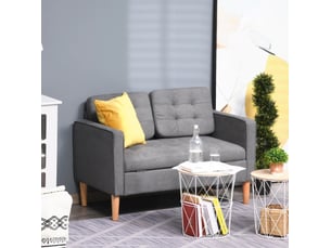 Canapé droit fixe <strong>BEAOK</strong> <strong></strong> 2 places Polyester gris avec coffre de rangement