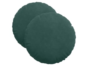 Lot de 2 coussins de siège, coussins décoratifs vert foncé ø 40 x 13 cm velours cf59939