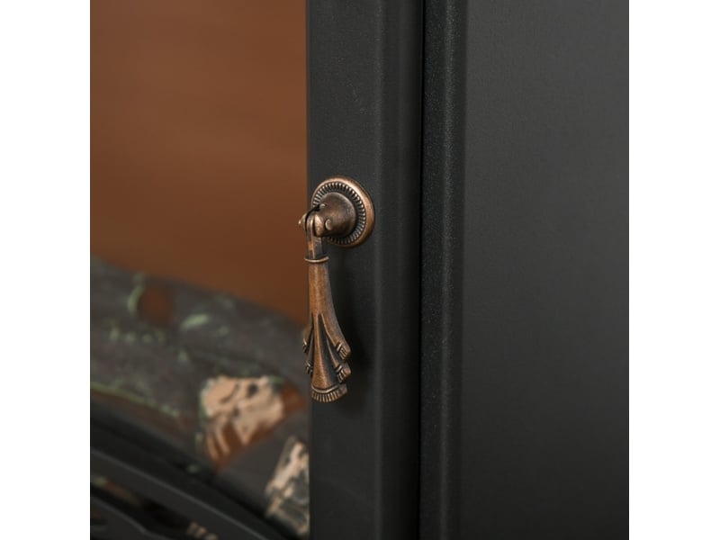  Cheminée électrique 39x26x54,8 cm noire en acier, flammes led et 2 niveaux de chauffe 900 w et 1800 w  - Conforama E