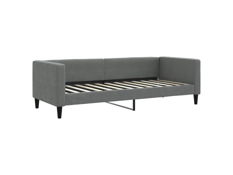 Lit simple- lit adulte - lit de repos sans matelas gris foncé 80x200 cm tissu - Conforama A