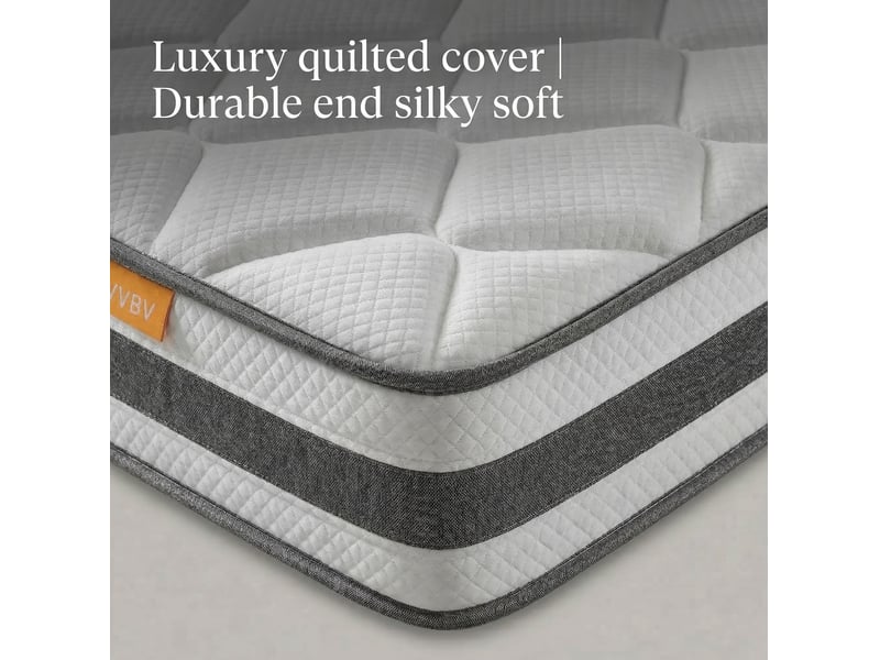  Matelas à ressorts ensachés tcqpz 90 x 200 cm h4 7 zones 25 cm mousse de confort blanc  - Conforama E