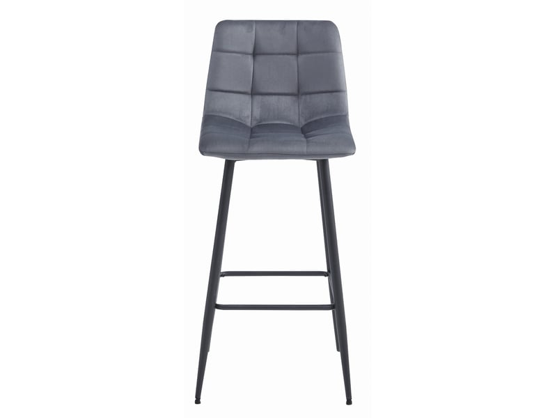 Family tabouret arceto - velours gris foncépieds noirs x 4  - Conforama C