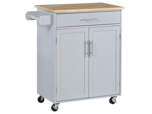 Desserte de cuisine sur roulettes chariot de service ilot de cuisine avec tiroir de placard et porte-torchons - gris