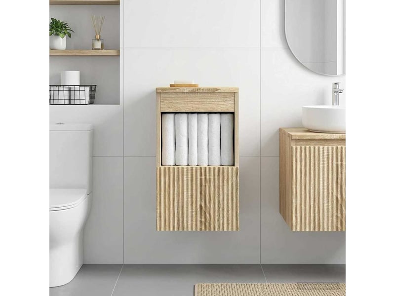  Armoire de salle de bain, meuble de rangement chêne sonoma 30x44.5x50 cm  - Conforama B