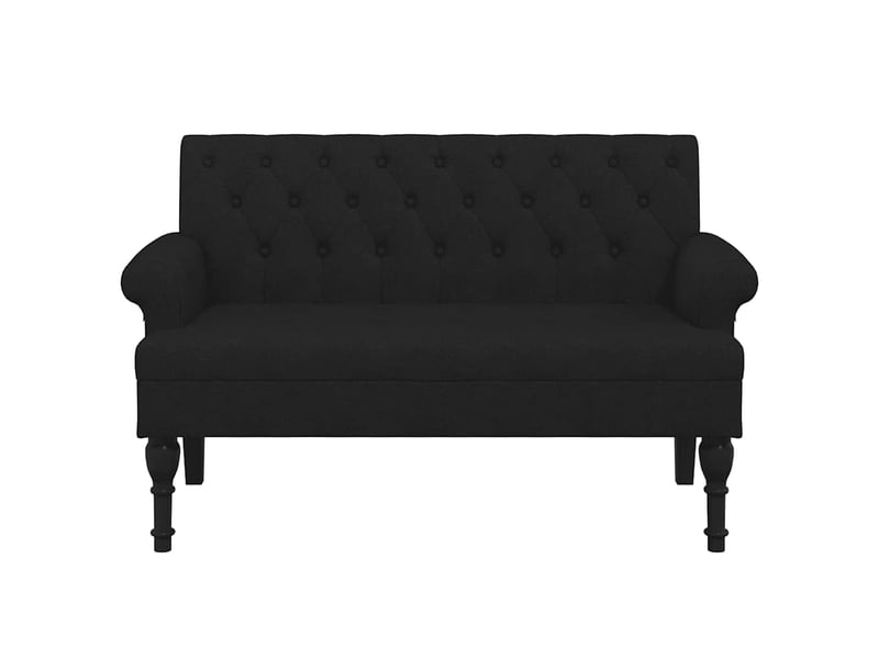  Banc salon, banc interieur avec dossier noir 120x62x75,5 cm tissu  - Conforama D