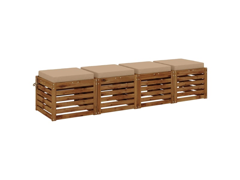  Lot de 4 coussins de siège, coussins d'assise soest 100 % polyester sable cf60543  - Conforama C